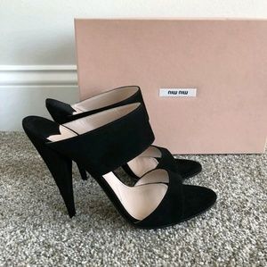 Miu Miu Black High Heel Mule